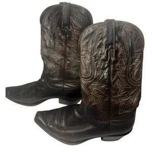 Women's Brown Embroidered Heeled Boots